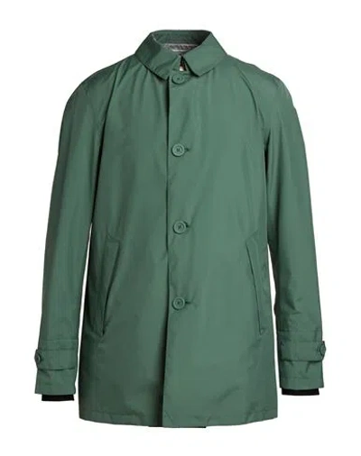 Herno Man Overcoat & Trench Coat Green Size 42 Polyester In Animal Print