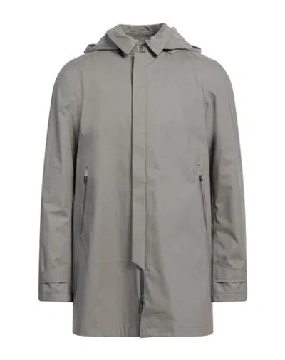 Herno Man Overcoat & Trench Coat Grey Size 48 Cotton, Polyester, Polyurethane