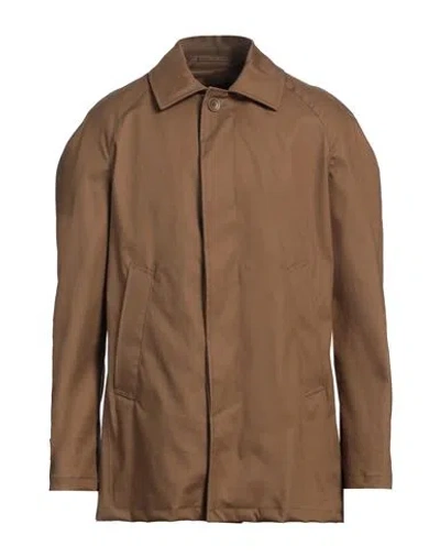 Herno Man Overcoat & Trench Coat Khaki Size 40 Cotton In Beige