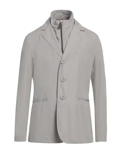 HERNO HERNO MAN OVERCOAT & TRENCH COAT LIGHT GREY SIZE 40 POLYESTER, COTTON, VISCOSE