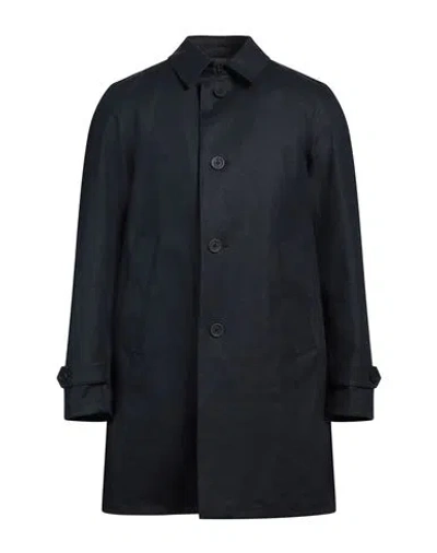 Herno Man Overcoat & Trench Coat Midnight Blue Size 36 Linen, Polyurethane In Blue