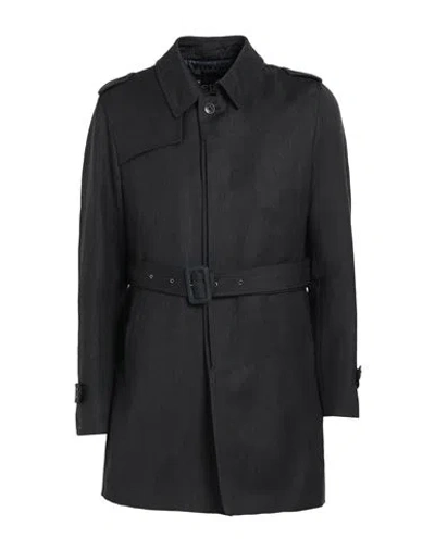 Herno Man Overcoat & Trench Coat Midnight Blue Size 40 Wool In Black