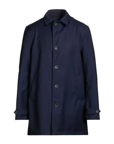 Herno Man Overcoat & Trench Coat Midnight Blue Size 46 Virgin Wool