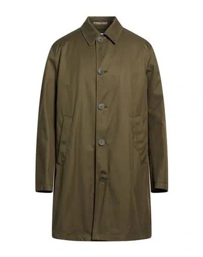 HERNO HERNO MAN OVERCOAT & TRENCH COAT MILITARY GREEN SIZE 40 COTTON