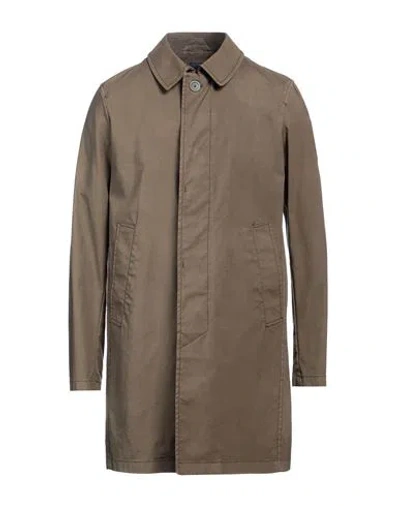 Herno Man Overcoat & Trench Coat Military Green Size 42 Cotton, Elastane