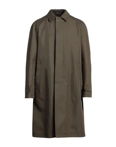 Herno Man Overcoat & Trench Coat Military Green Size 40 Cotton, Polyester