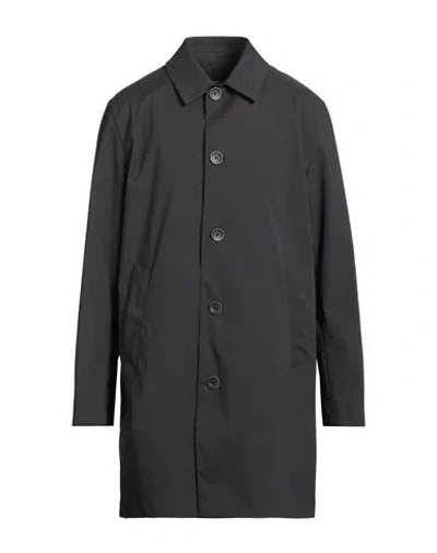 Herno Man Overcoat & Trench Coat Navy Size 36 Polyester In Black