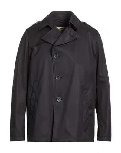 Herno Man Overcoat & Trench Coat Navy Size 40 Cotton In Black