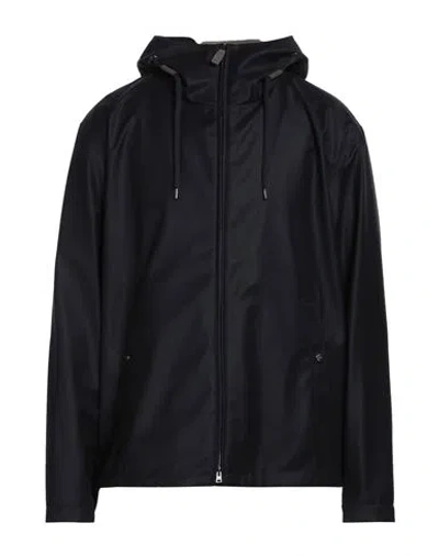 Herno Man Overcoat & Trench Coat Navy Size 42 Virgin Wool, Silk, Polyester, Elastane, Polyurethane In Black