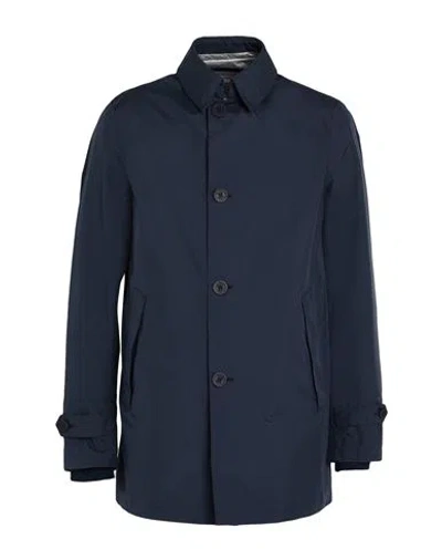 Herno Man Overcoat & Trench Coat Navy Size 44 Polyester, Ptfe - Polytetrafluoroethylene In Blue