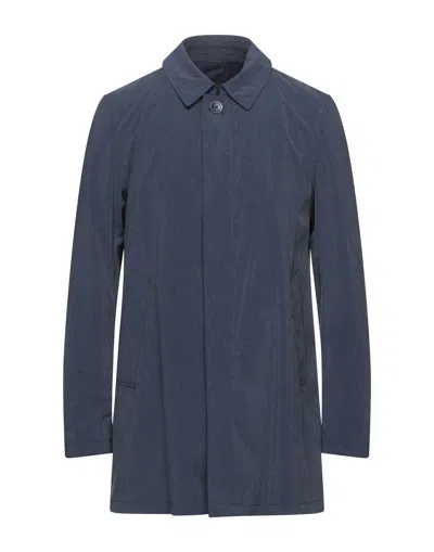 Herno Overcoats In Slate Blue