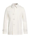 Herno Man Overcoat & Trench Coat White Size 42 Cotton, Polyester In Blue
