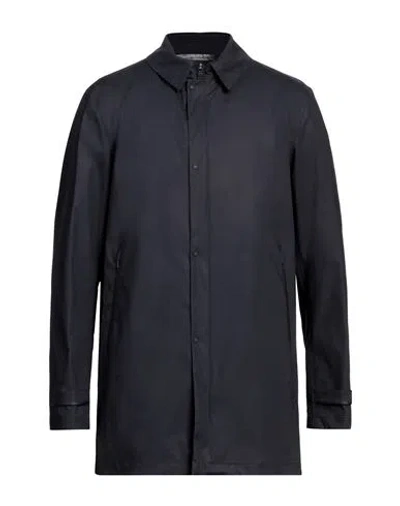 Herno Man Overcoat & Trench Coat Navy Blue Size 44 Cotton, Elastane, Polyurethane, Polyester
