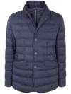 Herno La Giacca Water Resistant Down Blazer With Removable Bib In Blue