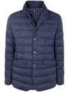 Herno La Giacca Water Resistant Down Blazer With Removable Bib In Blue