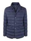 Herno La Giacca Water Resistant Down Blazer With Removable Bib In Blue