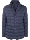 Herno La Giacca Water Resistant Down Blazer With Removable Bib In Blue