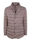 Herno Padded Jacket With Notched Lapel And Quilted Design In Grey