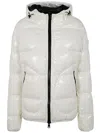 Herno Shiny Padded Down Jacket With Hood And Elasticated Cuffs In White
