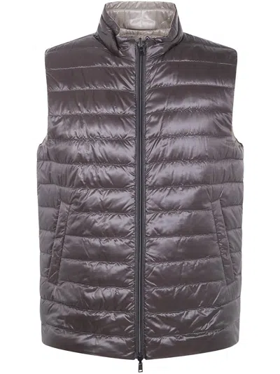 Herno Man Padded Waistcoat Clothing In Grey