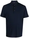 Herno Short Sleeve Polo With Classic Collar In Blue