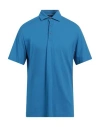 Herno Man Polo Shirt Azure Size 42 Cotton In Blue