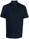 Herno Short Sleeve Polo With Classic Collar In Blue