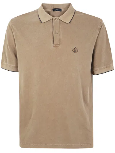 Herno Man Polo Shirt In Brown
