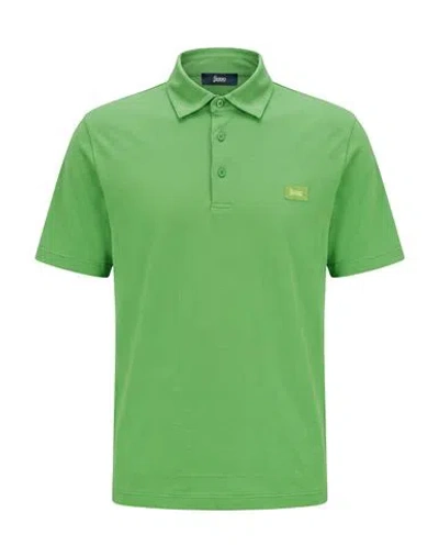 Herno Man Polo Shirt Green Size 40 Cotton
