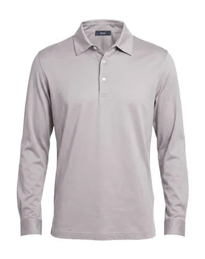 Herno Man Polo Shirt Light Grey Size 40 Cotton In Gray