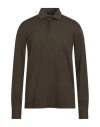 Herno Man Polo Shirt Military Green Size 40 Cotton, Elastane In Brown