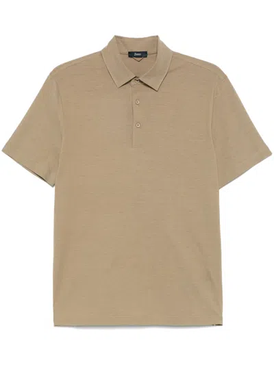 Herno Man Polo Shirt In Brown