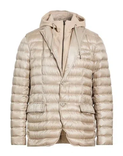 Herno Man Puffer Beige Size 40 Polyamide In Neutral