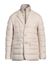 Herno Man Puffer Beige Size 40 Silk, Cashmere, Polyester