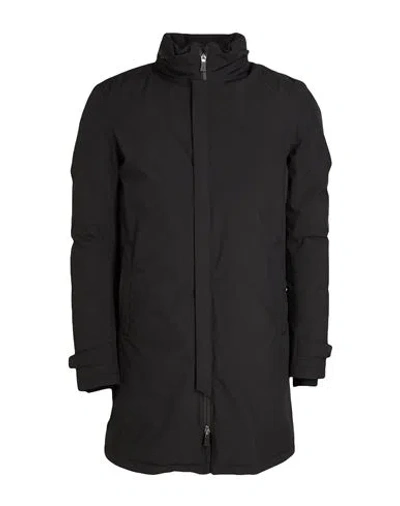 Herno Blue Down Jacket Zip Closure In Black