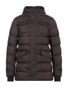 Herno Long-sleeved Hooded Down Jacket In Brown