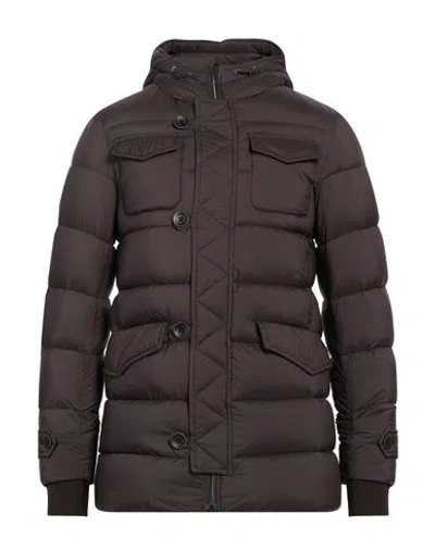 HERNO HERNO MAN PUFFER DARK BROWN SIZE 34 POLYAMIDE