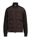 Herno Man Puffer Dark Brown Size 42 Virgin Wool, Polyester, Polyurethane In Brown