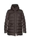 Herno Long-sleeved Hooded Down Jacket In Grey