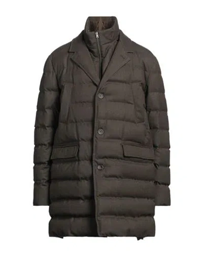 HERNO HERNO MAN PUFFER DARK GREEN SIZE 48 WOOL, POLYESTER, ELASTANE