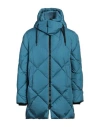 Herno Man Puffer Deep Teal Size 40 Polyamide, Acrylic, Wool, Elastane In Green