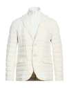 Herno Man Puffer Ivory Size 44 Linen, Polyester In White