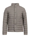 Herno Man Puffer Khaki Size 38 Linen, Polyester In Beige