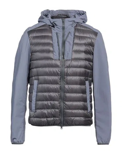 Herno Man Puffer Light Blue Size 40 Polyamide In Blue