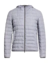 Herno Man Puffer Light Blue Size 42 Linen In Blue
