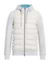 Herno Man Puffer Light Grey Size 38 Wool, Polyamide, Elastane In Grey