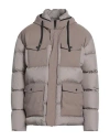 Herno Man Puffer Light Grey Size 42 Polyamide In Gray