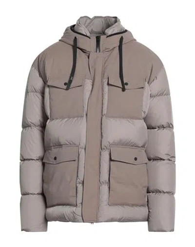 Herno Man Puffer Light Grey Size 42 Polyamide In Gray