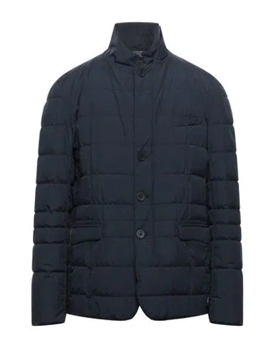Herno Man Puffer Midnight Blue Size 34 Polyester In Blue