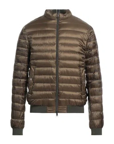 Herno Man Puffer Military Green Size 40 Polyamide In Multi